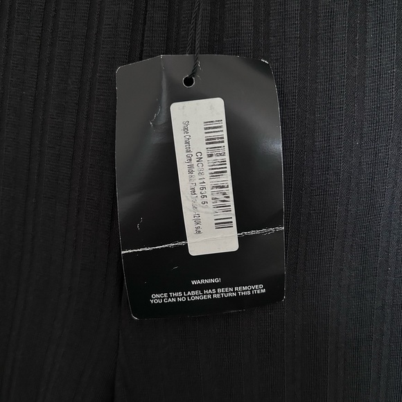 PrettyLittleThing Shape Charcoal Grey Wide Rib Flared Pants/Trousers Sz. 8 NWT - Picture 8 of 10